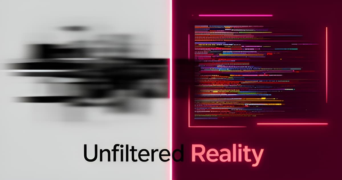 Illustration comparing filtered and unfiltered AI chat experiences with a clean, modern design and brand-color accents.