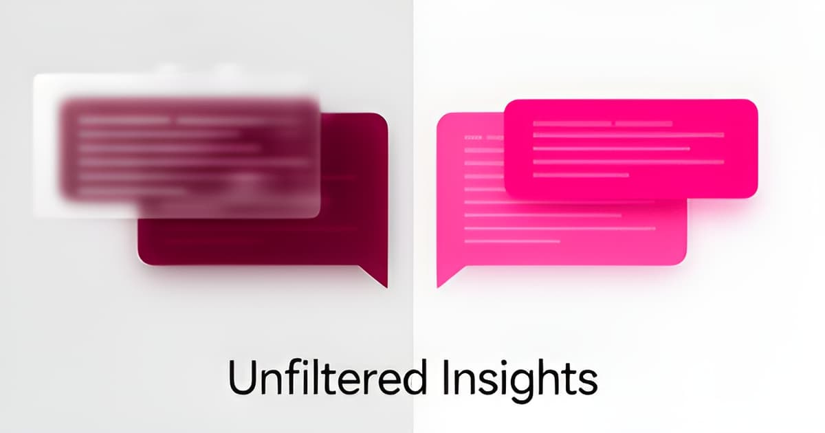 An illustration comparing filtered and unfiltered AI chat platforms with a clean, modern design.