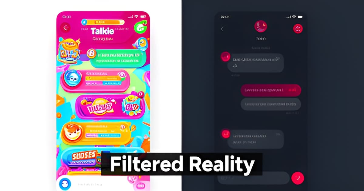Illustration comparing moderated and unfiltered AI chat environments, highlighting filter differences.